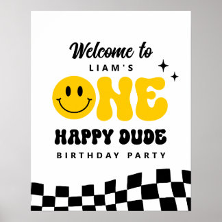 One Happy Typ Geburtstagsparty Willkommensuntersch Poster