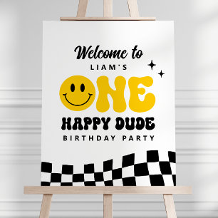 One Happy Typ Geburtstagsparty Willkommensuntersch Poster