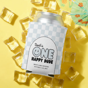 One Happy Typ Groovy Blue Boy Geburtstag Dosenkühler