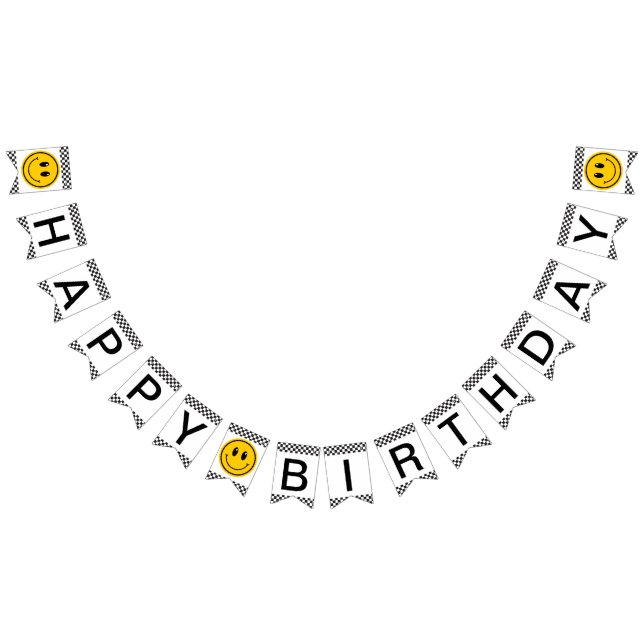 One Happy Typ Happy Face Birthday Banner (Alle)
