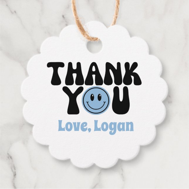 One Happy Typ Junge Vielen Dank Geschenkanhänger (Vorderseite)