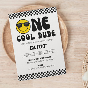 One Happy Typ One Cool Typ Boy's 1. Geburtstag Einladung