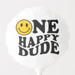 One Happy Typ Schachbrett Gelbes Happy Smile Gebur Ballon