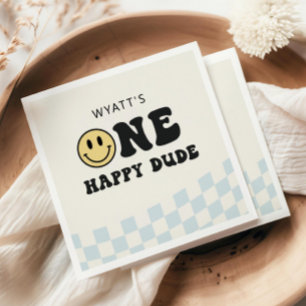 One Happy Typ Smile Face Erster Geburtstag Napkins Serviette