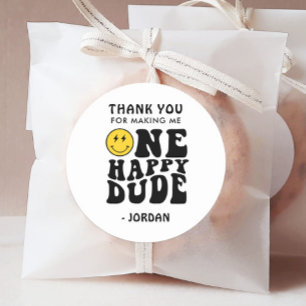 One Happy Typ Vielen Dank für Ihr Interesse Runder Aufkleber