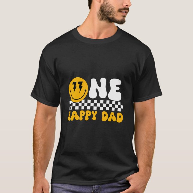 One Happy Vater Typ Tee Shirt 1St Birthday Party (Vorderseite)