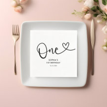 One Heart Calligraphy 1st Birthday