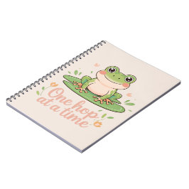 One Hop at a Time | Frog on Lily Pad  Notizblock
