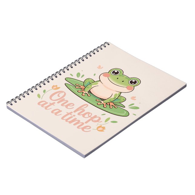 One Hop at a Time | Frog on Lily Pad  Notizblock (Linke Seite)