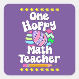 One Hoppy Mathe Teacher Tutor Ausgezeichneter Oste Quadratischer Aufkleber