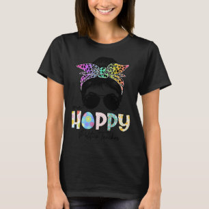One Hoppy Politics Lehrer Messy Bun Teacher Easte T-Shirt