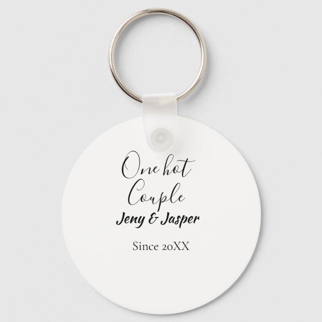 One hot couple add name since 20XX year date Schlüsselanhänger (Vorderseite)