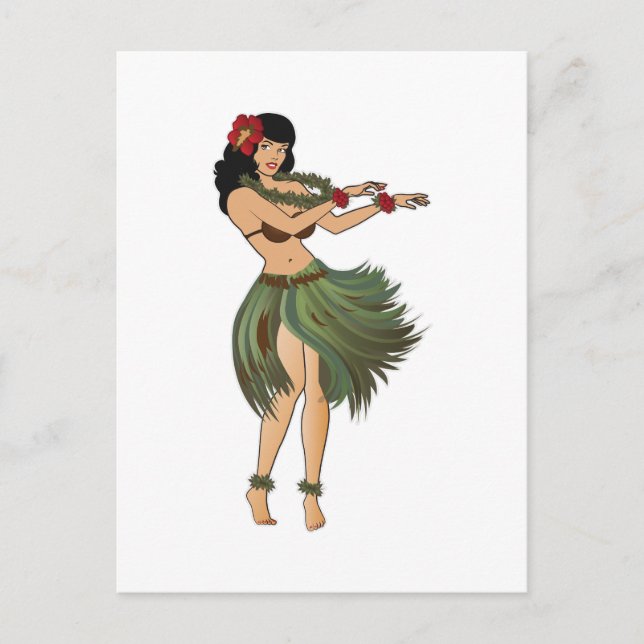 One Hula Girl Dancing Postkarte (Vorderseite)