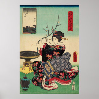 One Hundred Beauties of Edo's Famous Places Poster