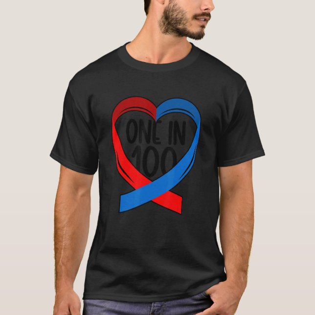 One In 100 CHD Warrior Congenital Heart Disease T-Shirt (Vorderseite)