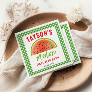 One in a Melon 1. Geburtstag – Süße Wassermelone Serviette