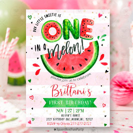 One In A Melon 1. Geburtstag Wassermelone Einladung