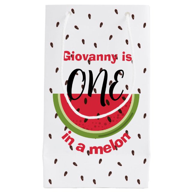 One in a Melon 1st Birthday Party Kleine Geschenktüte (Vorderseite)