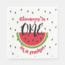 One in a Melon 1st Birthday Party Serviette