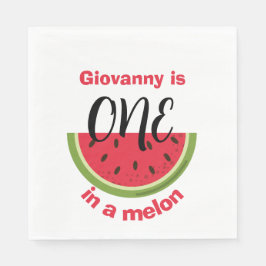 One in a Melon 1st Birthday Party Serviette