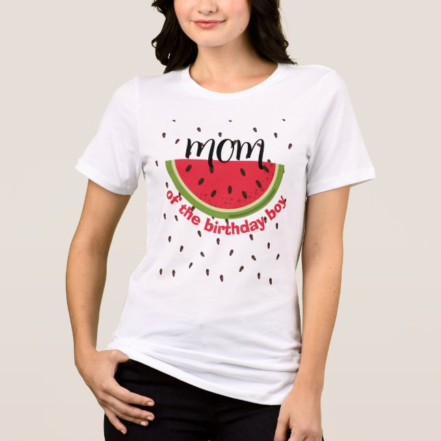 One in a Melon 1st Birthday Party Tri-Blend Shirt (Vorderseite)