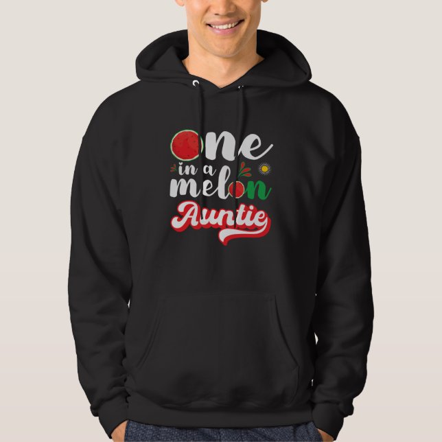 One In A Melon Auntie  Watermelon Family Matching Hoodie (Vorderseite)