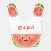 One in a Melon Cute Watermelon Baby Bib Girl