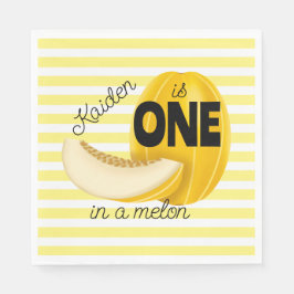 One in a Melon First 1st Birthday Party Serviette