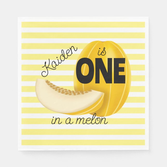 One in a Melon First 1st Birthday Party Serviette (Vorderseite)