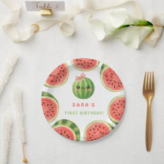 One in a Melon First Birthday Summer Paper Plates Pappteller