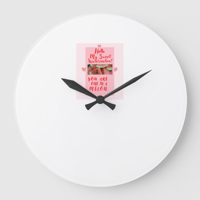 One in a Melon Gift for Lovers - Clock Große Wanduhr (Vorderseite)