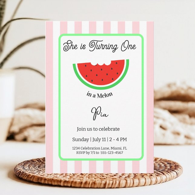 One in a Melon Invitation Kids Birthday Card Einladung (Von Creator hochgeladen)