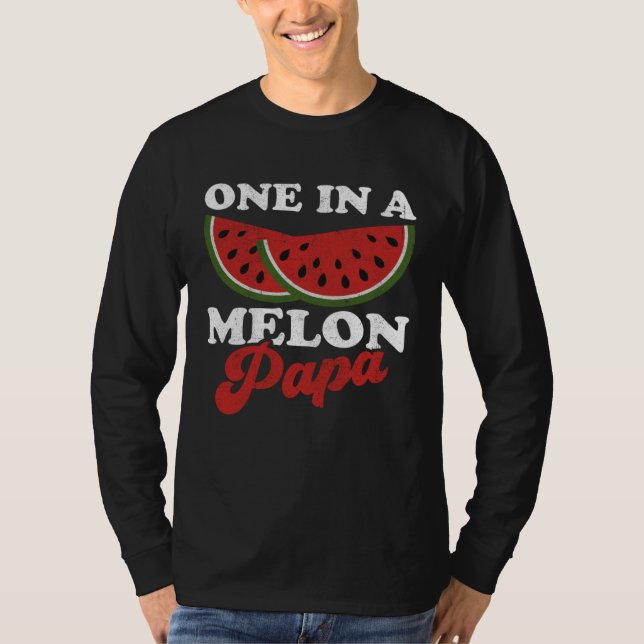 One In A Melon Papa  Watermelon  Summer Retro Cute T-Shirt (Vorderseite)