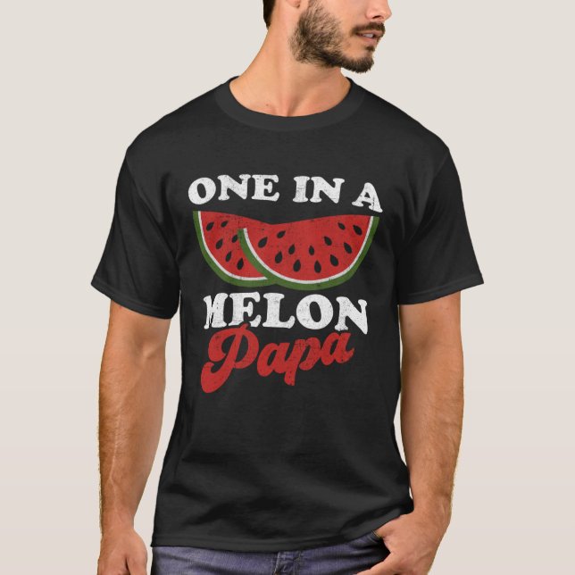 One In A Melon Papa  Watermelon  Summer Retro Cute T-Shirt (Vorderseite)
