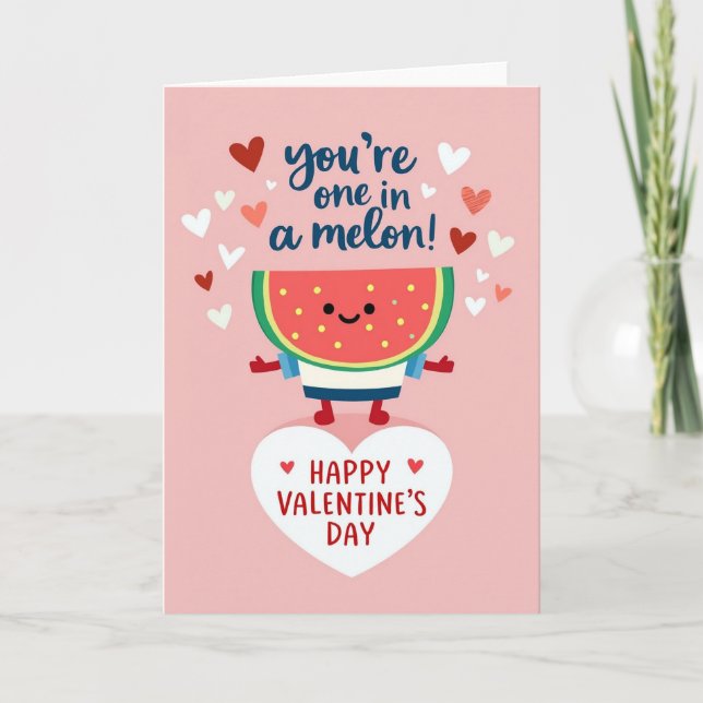 One In A Melon Valentines Day Card Karte (Vorderseite)