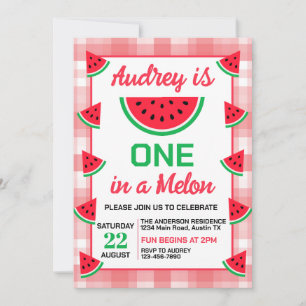 One In a Melon Wassermelone 1. Geburtstag Einladung