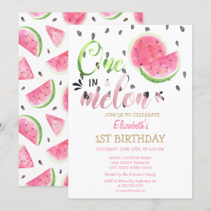 One In A Melon Wassermelonen 1. Geburtstag Einladung