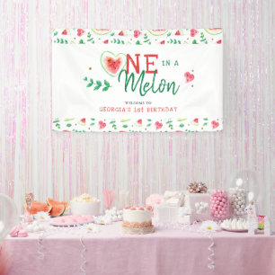 One In A Melon Wassermelonen-Geburtstagsbegrüßun Banner