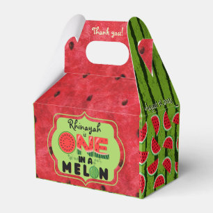 One in a Melon Watermelon First Birthday Foto Geschenkschachtel