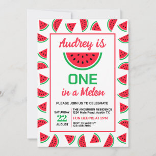 One In a Melon Watermelon Geburtstag Einladung