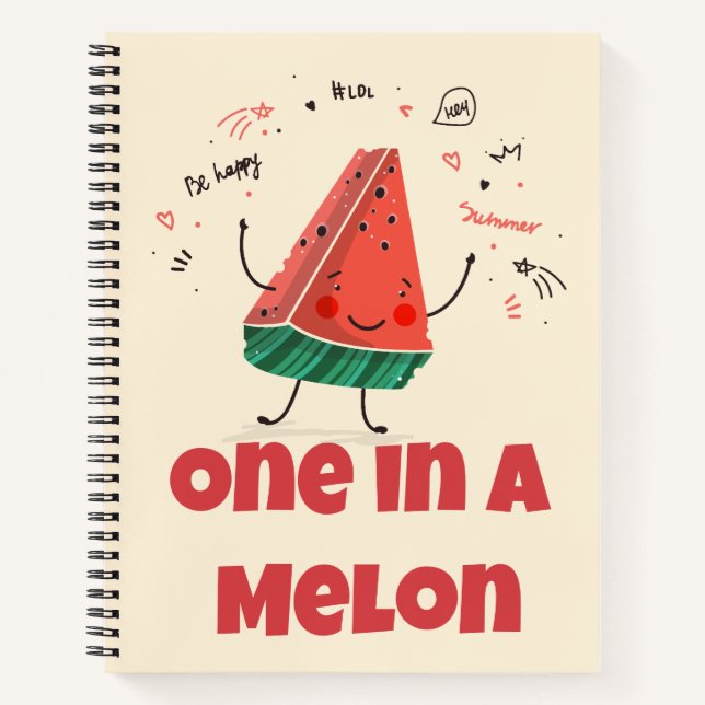 One in a Melon - Watermelon-Notebook Notizbuch (Vorderseite)