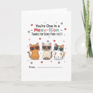 One in a Meow-llion Purr-fect Teacher Card Karte