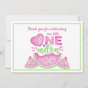 One in the Melon First Birthday Danke Card Einladung