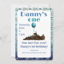 One isn’t fur-ever 1st Birthday Invitation