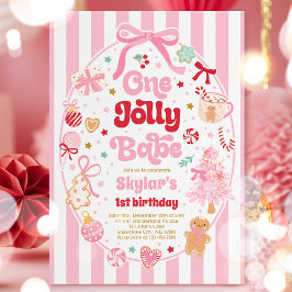 One Jolly Babe Christmas Coquette Bow 1st Birthday Einladung