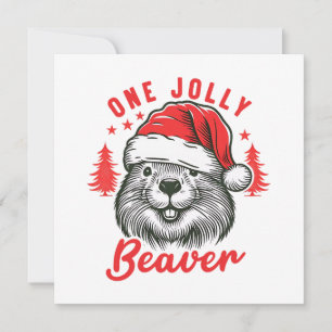 One Jolly Beaver Feiertagskarte