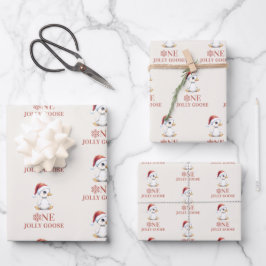 One Jolly Goose December First Birthday Geschenkpapier Set