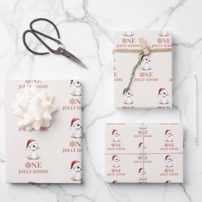 One Jolly Goose December First Birthday Geschenkpapier Set (Vorderseite)
