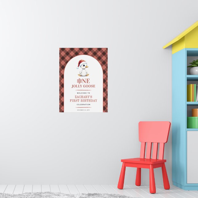 One Jolly Goose Modern First Birthday Welcome Sign Poster (Kinderzimmer 1)
