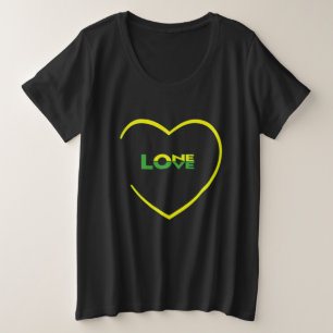 One Liebe One Heart Jamaican Fahne Farben vorne hi Große Größe T-Shirt